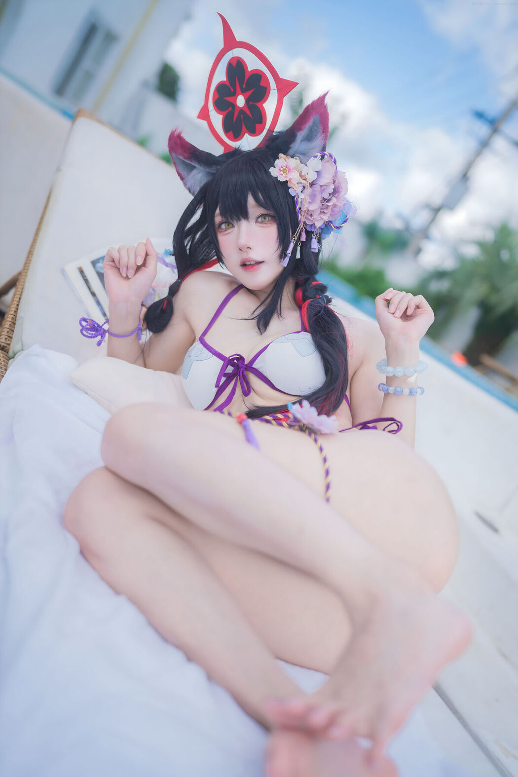 Coser@阿包也是兔娘 &#8211; 蔚蓝档案 狐坂若藻 水着 (33P)