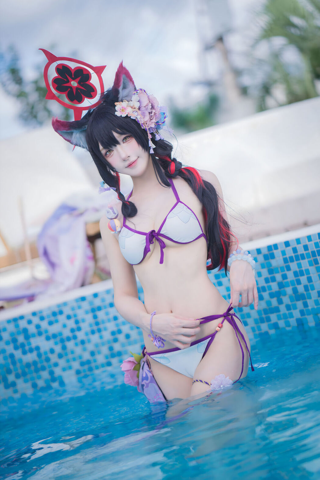 Coser@阿包也是兔娘 &#8211; 蔚蓝档案 狐坂若藻 水着 (33P)