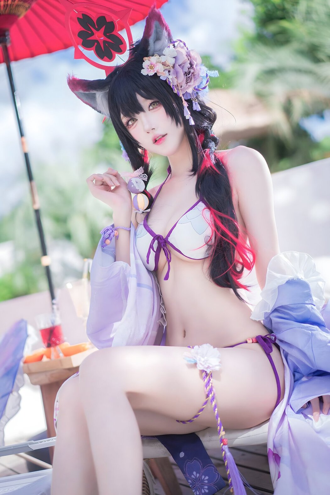 Coser@阿包也是兔娘 – 蔚蓝档案 狐坂若藻 水着 (33P) Cover Photo