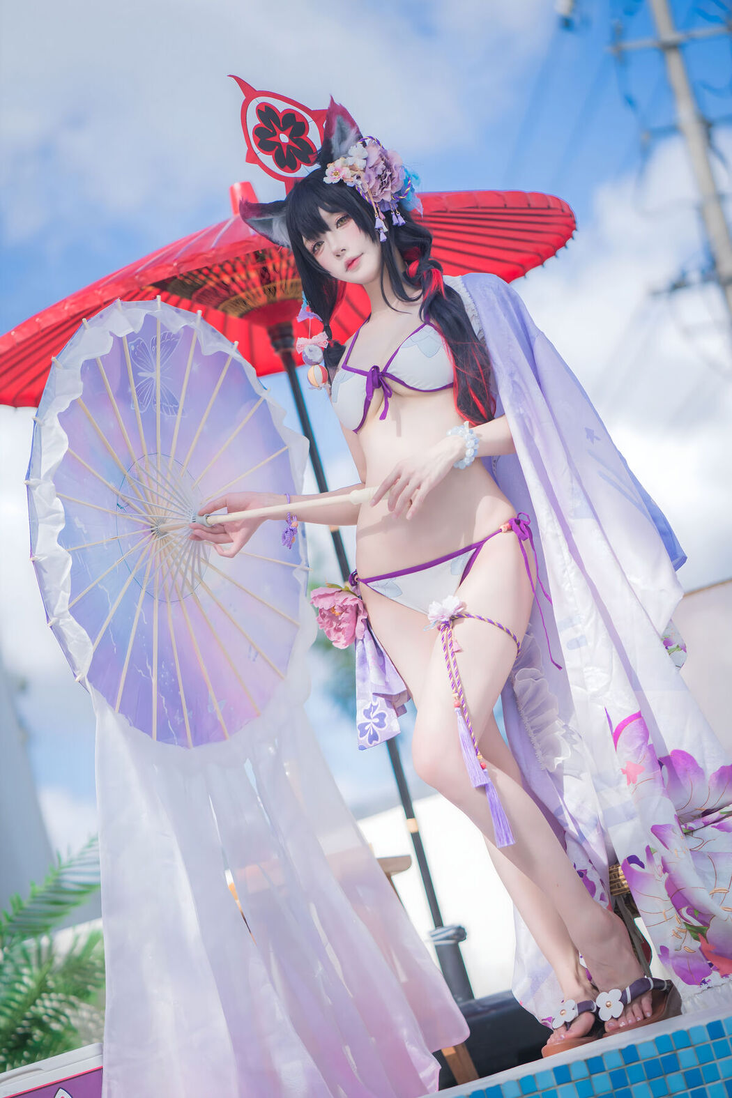 Coser@阿包也是兔娘 &#8211; 蔚蓝档案 狐坂若藻 水着 (33P)