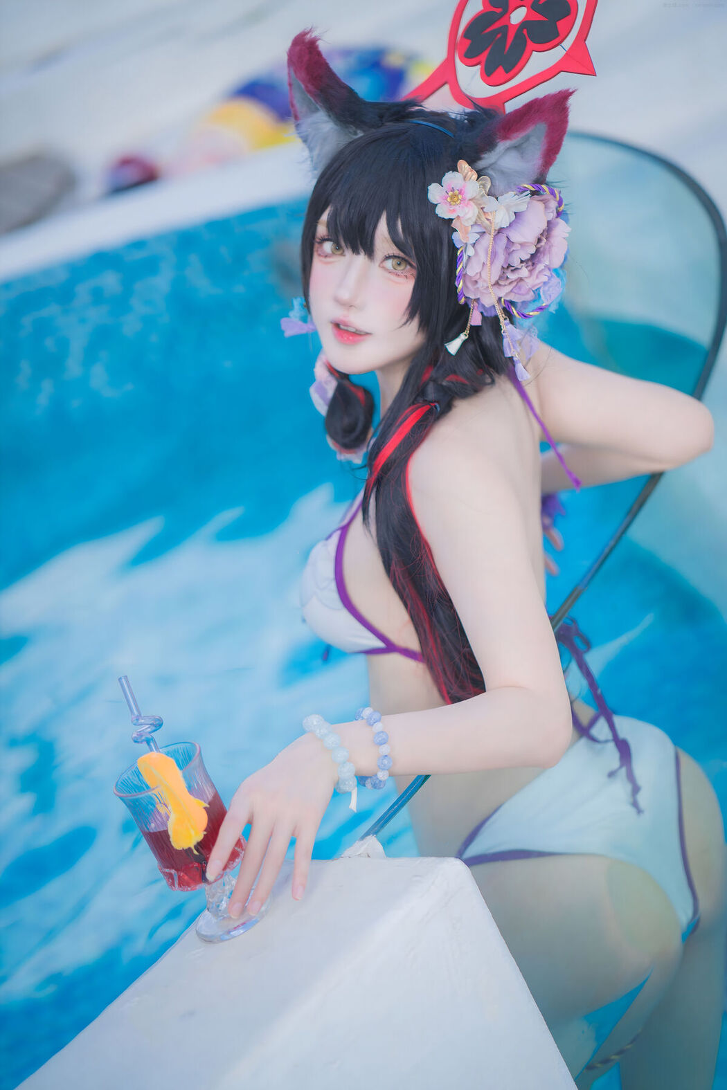 Coser@阿包也是兔娘 &#8211; 蔚蓝档案 狐坂若藻 水着 (33P)