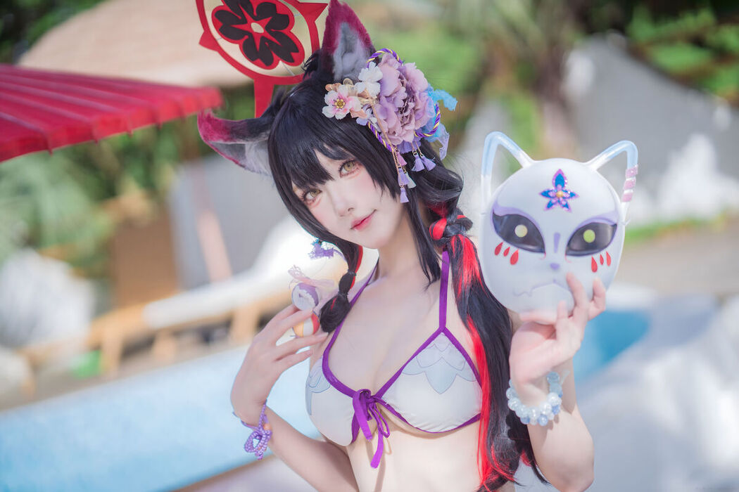 Coser@阿包也是兔娘 &#8211; 蔚蓝档案 狐坂若藻 水着 (33P)