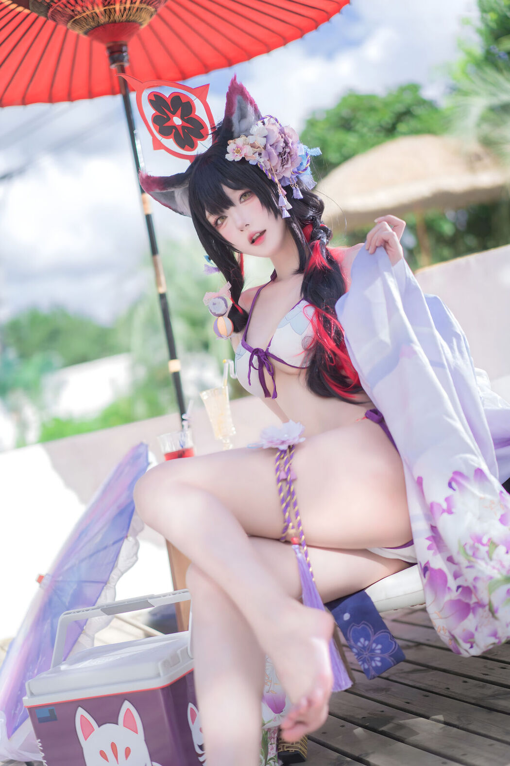 Coser@阿包也是兔娘 &#8211; 蔚蓝档案 狐坂若藻 水着 (33P)