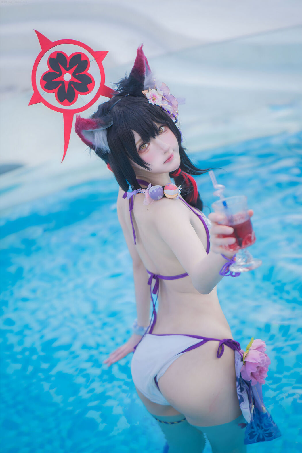 Coser@阿包也是兔娘 &#8211; 蔚蓝档案 狐坂若藻 水着 (33P)