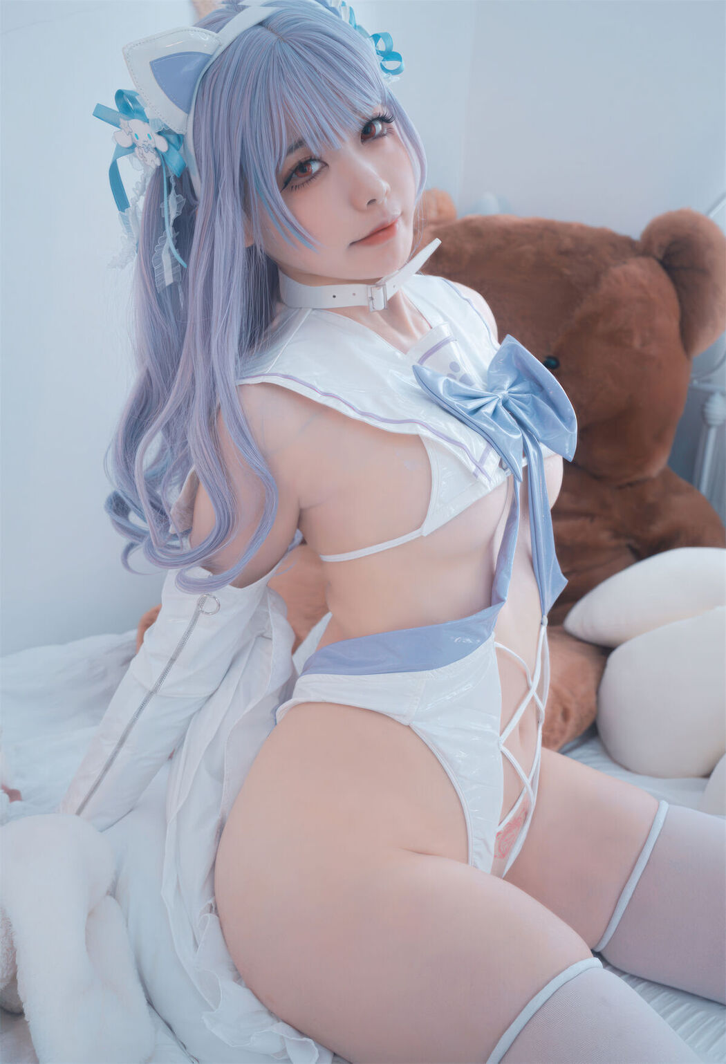 Coser@安食ajiki – 白猫猫 (48P)