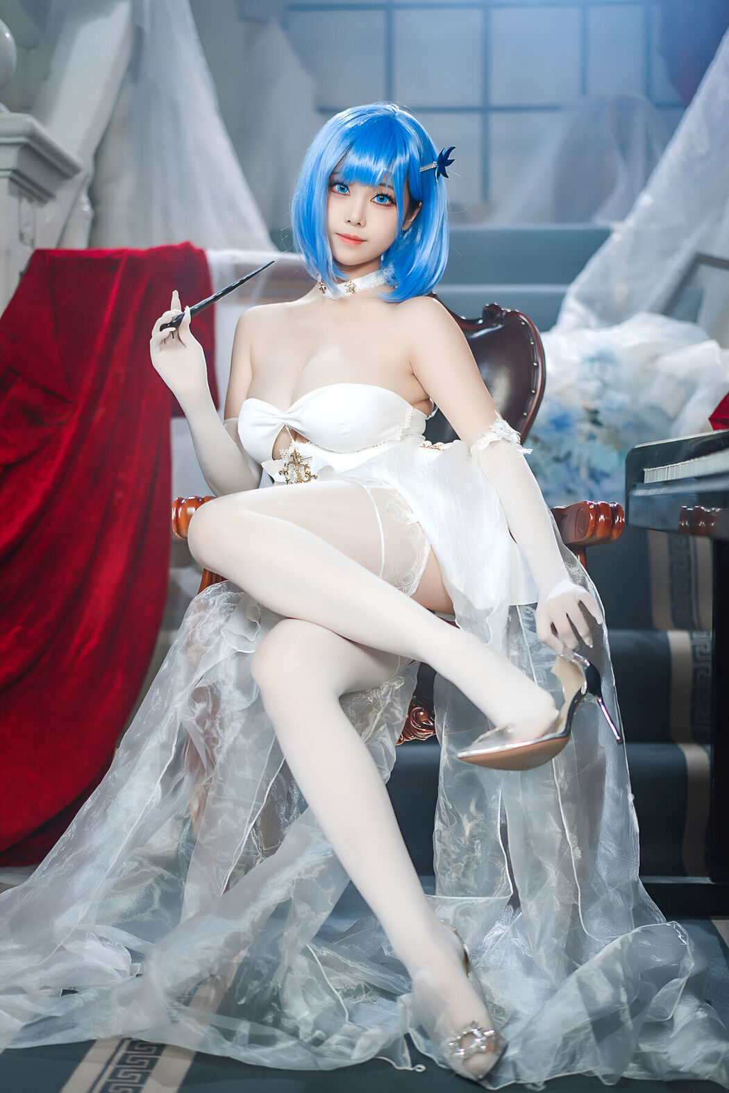 Coser@蜜汁猫裘 &#8211; 碧蓝航线 恰巴耶夫白骑兵 Part01 (52P)