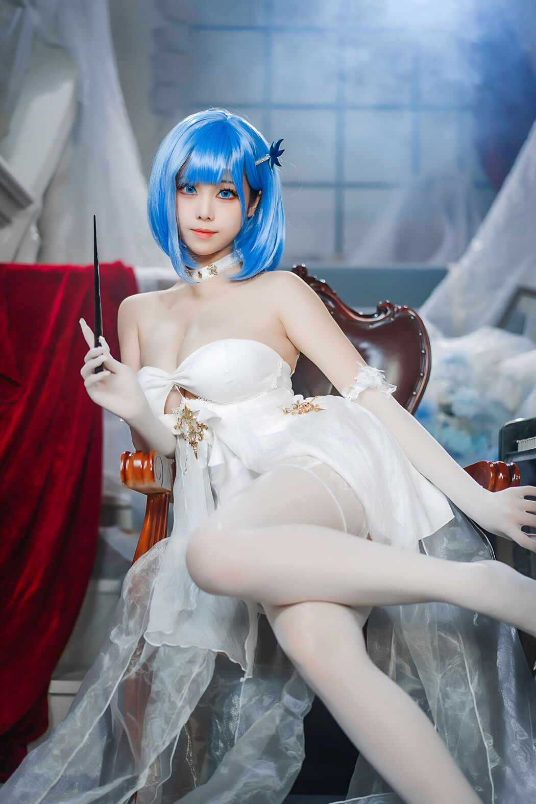 Coser@蜜汁猫裘 &#8211; 碧蓝航线 恰巴耶夫白骑兵 Part01 (52P)