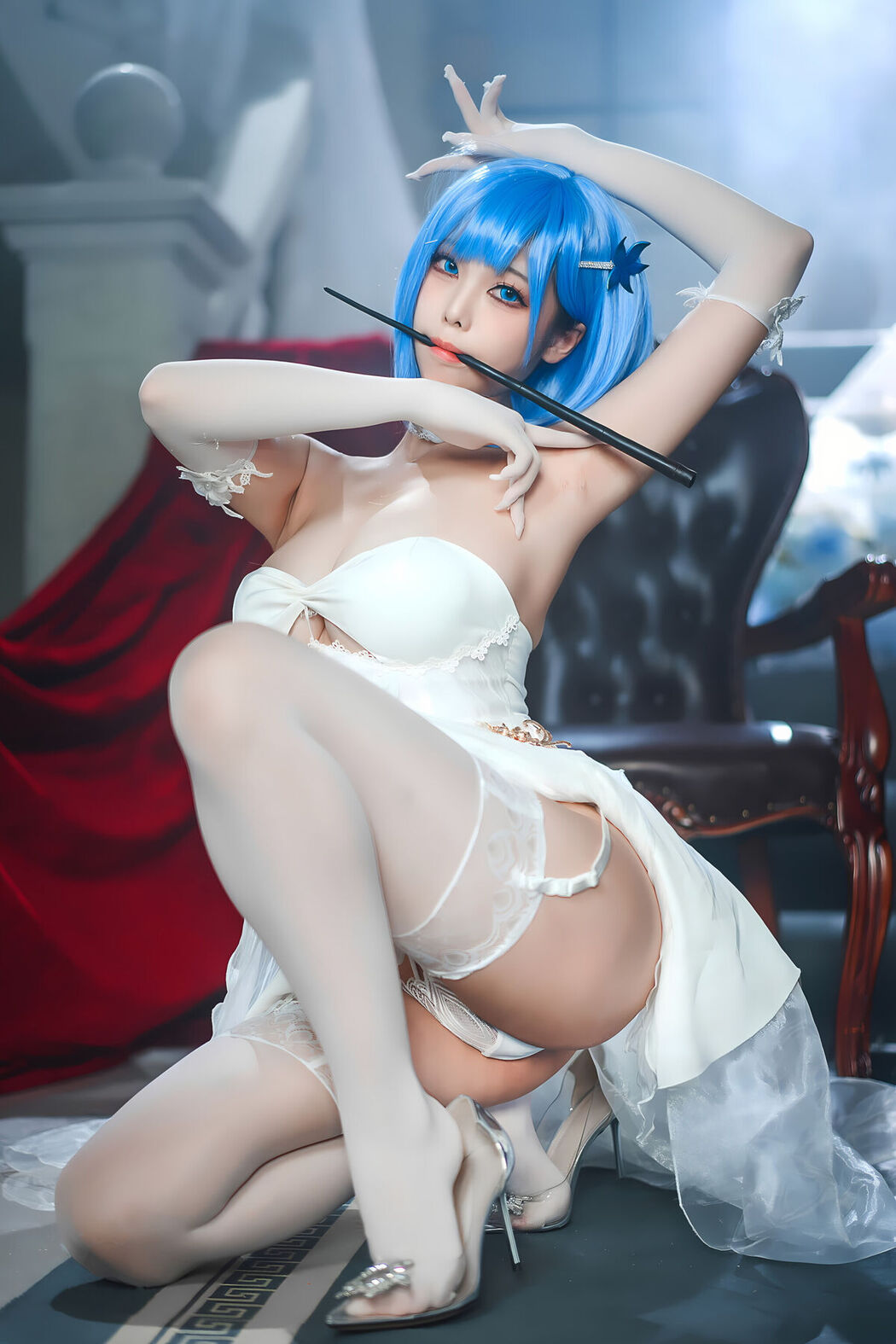 Coser@蜜汁猫裘 &#8211; 碧蓝航线 恰巴耶夫白骑兵 Part01 (52P)