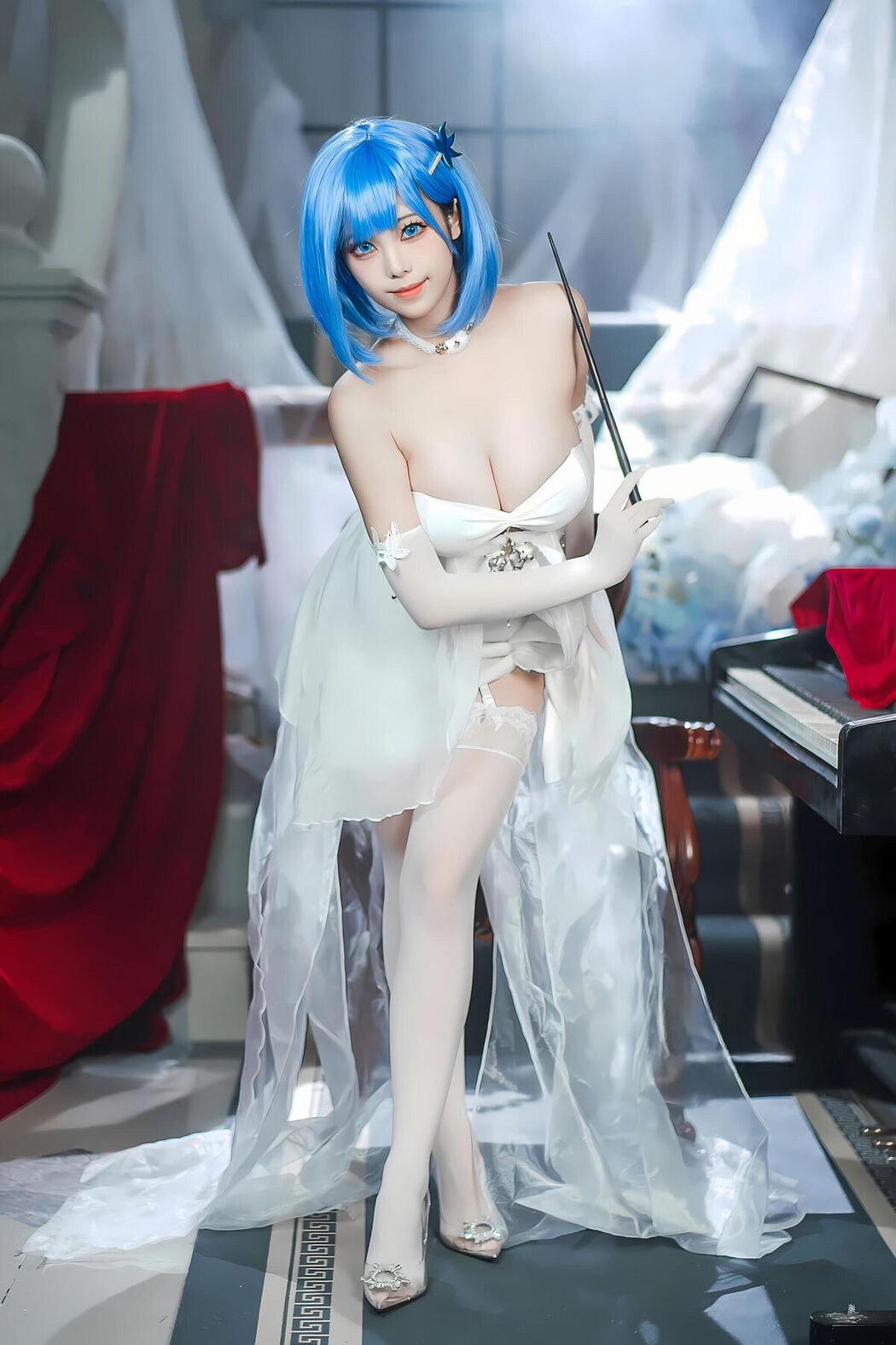 Coser@蜜汁猫裘 &#8211; 碧蓝航线 恰巴耶夫白骑兵 Part01 (52P)