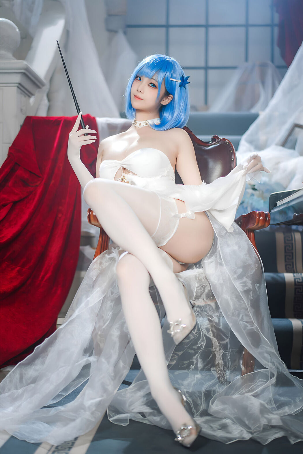 Coser@蜜汁猫裘 &#8211; 碧蓝航线 恰巴耶夫白骑兵 Part01 (52P)