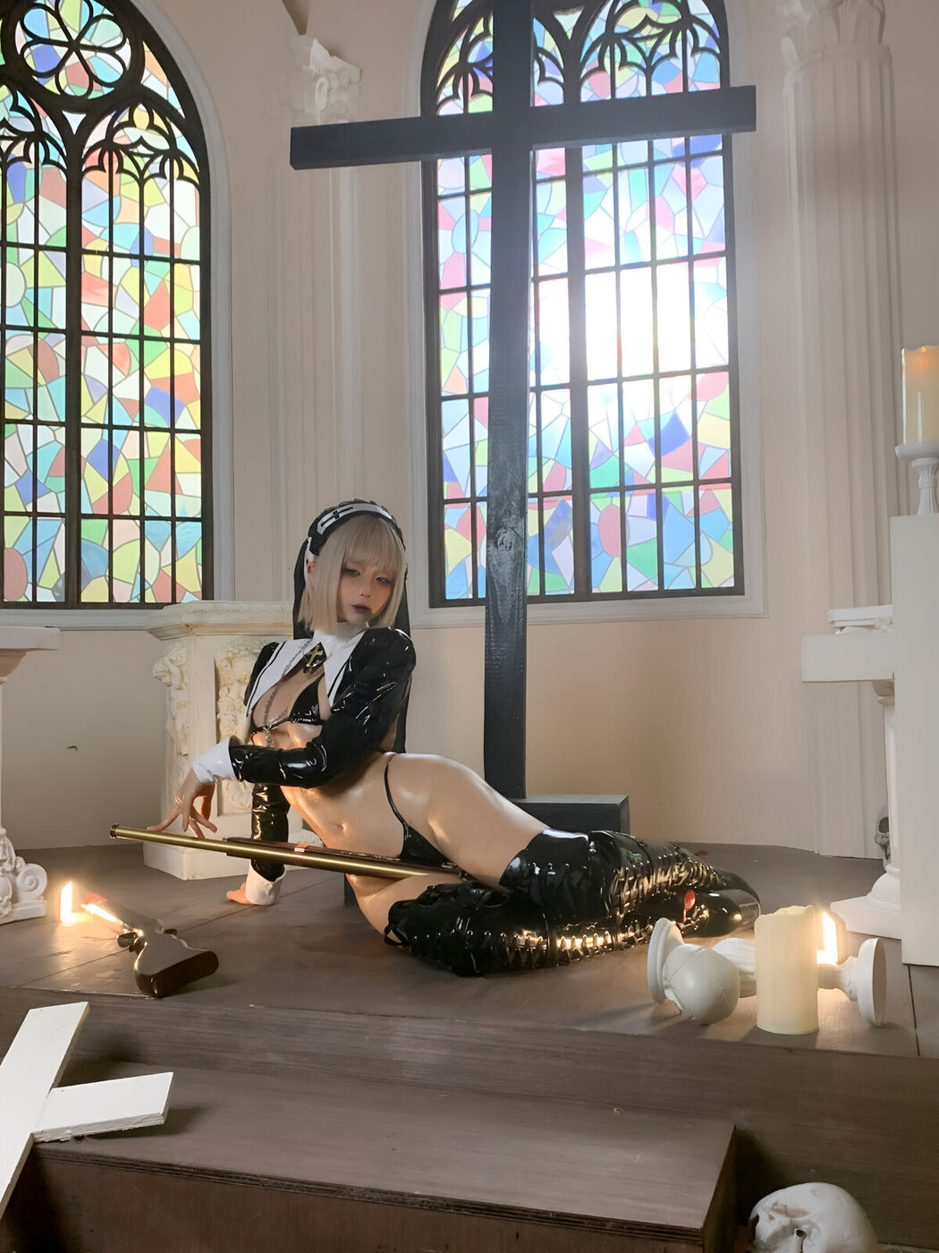 Coser@蠢沫沫 Chunmomo – 黑修女 Part01 (74P)