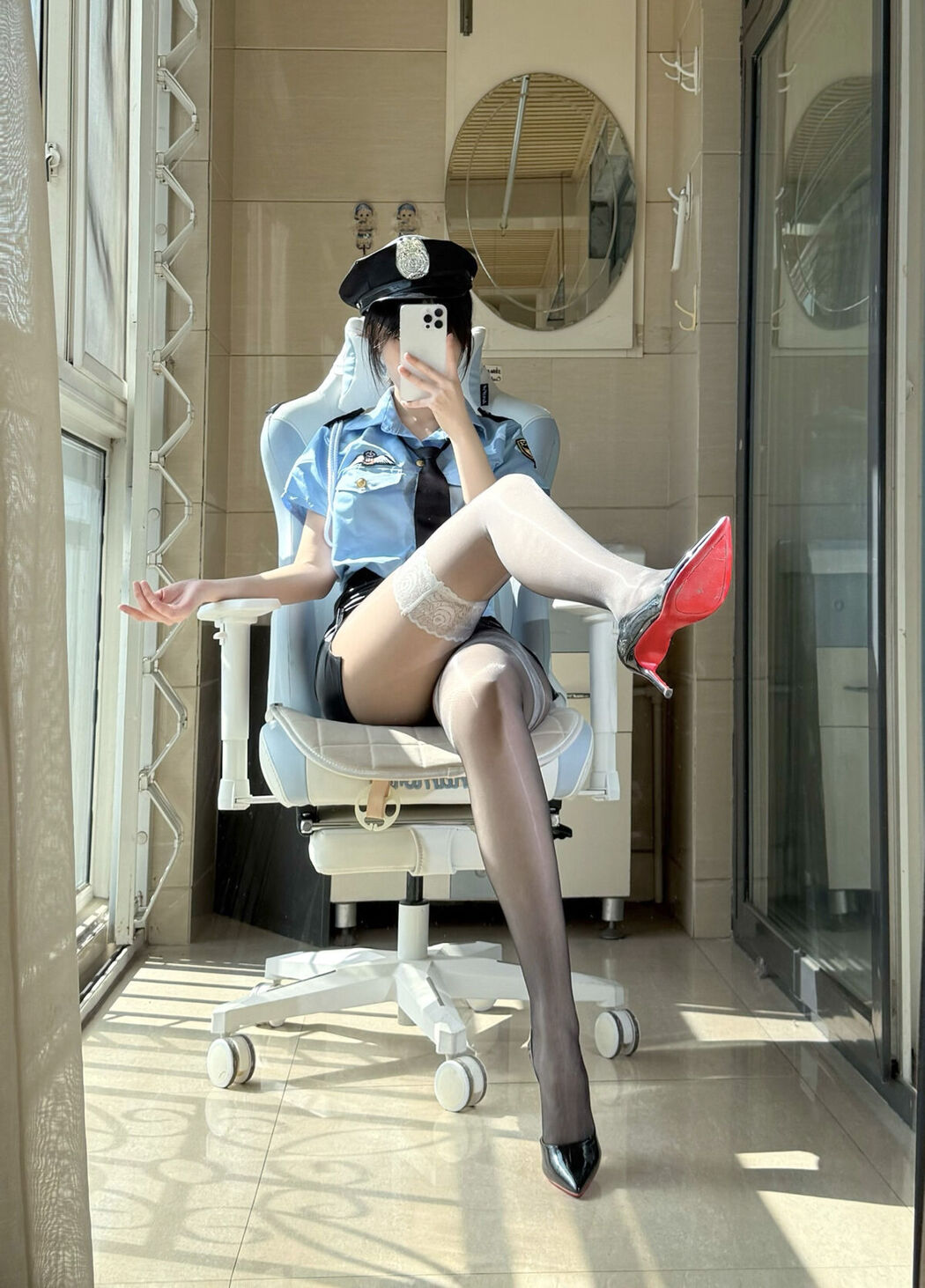 Coser@不可爱羚 – 高价定制 女警制服 (49P – 8V)