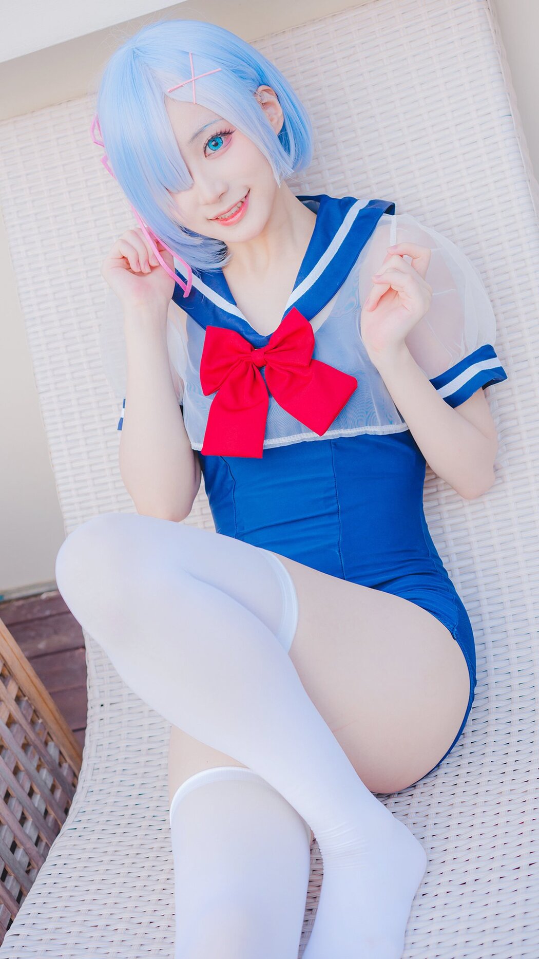 Coser@幼愛Youmeko – 蕾姆泳装 (19P) Cover Photo