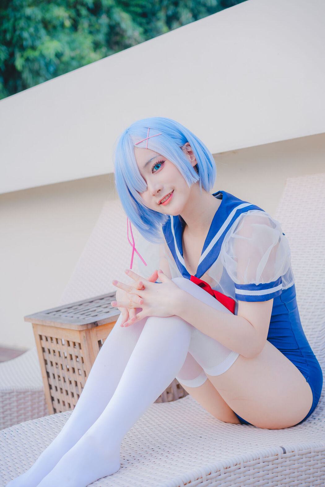 Coser@幼愛Youmeko – 蕾姆泳装 (19P)