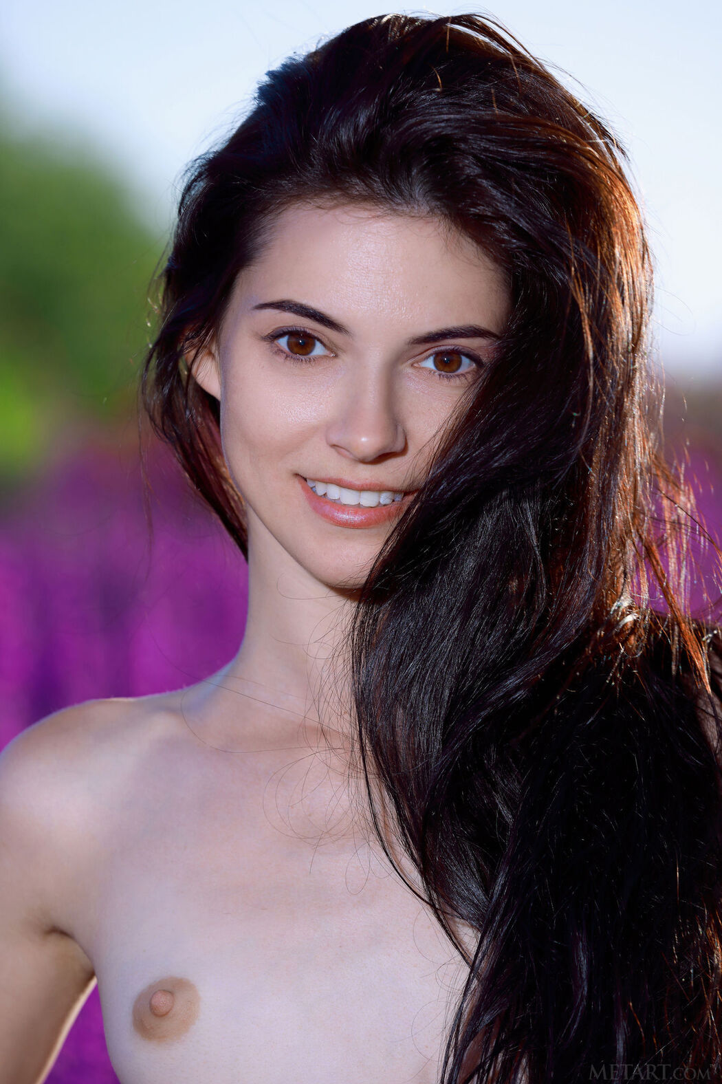 Aleksandrina Shows Her Athletic Ass Among The Flowers