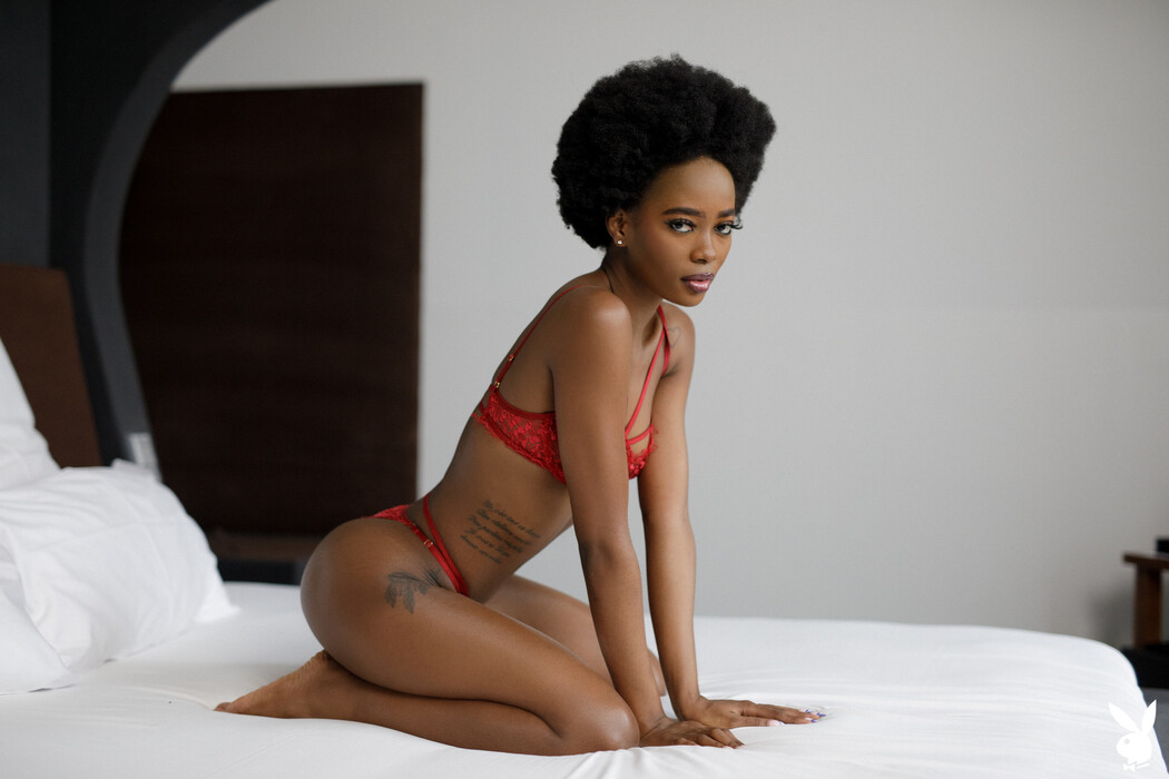 Alicia Dressed In Red Lingerie And Then Strips It Hot