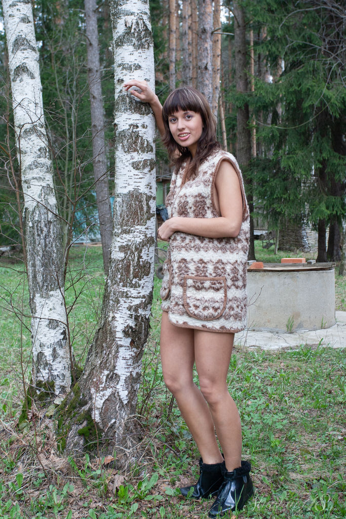 Anna M Cute Brunette Teases Outdoors Cover Photo