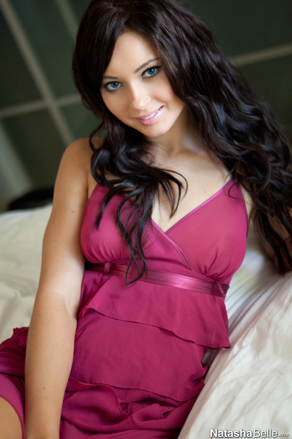 Beautifull Young Natasha Belle In Fuschia Dress