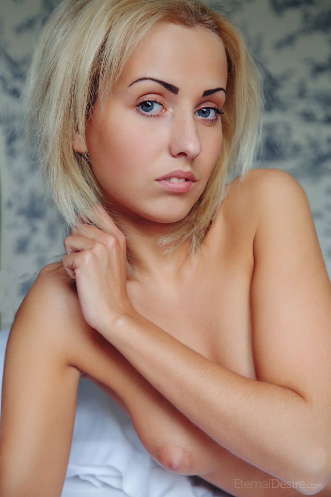 Blonde Teen Tooya Strips Her Black Panties