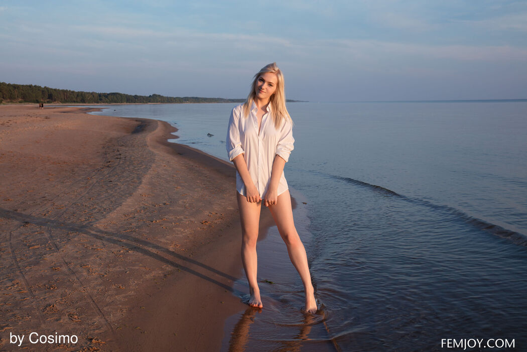 Blonde Teenie Lulya D Strips Nude On The Beach Cover Photo