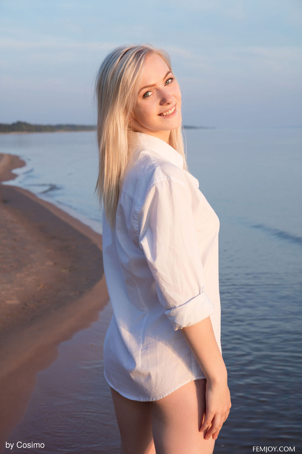 Blonde Teenie Lulya D Strips Nude On The Beach