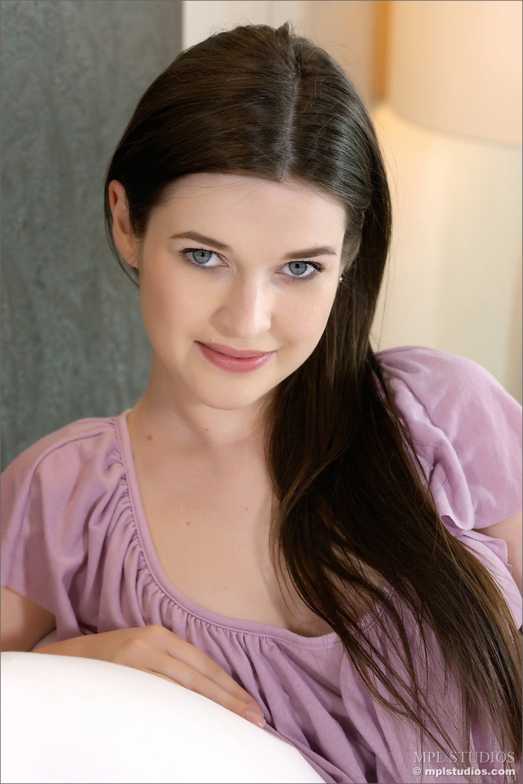 Brunette Teen Amelia In Black Panties Cover Photo