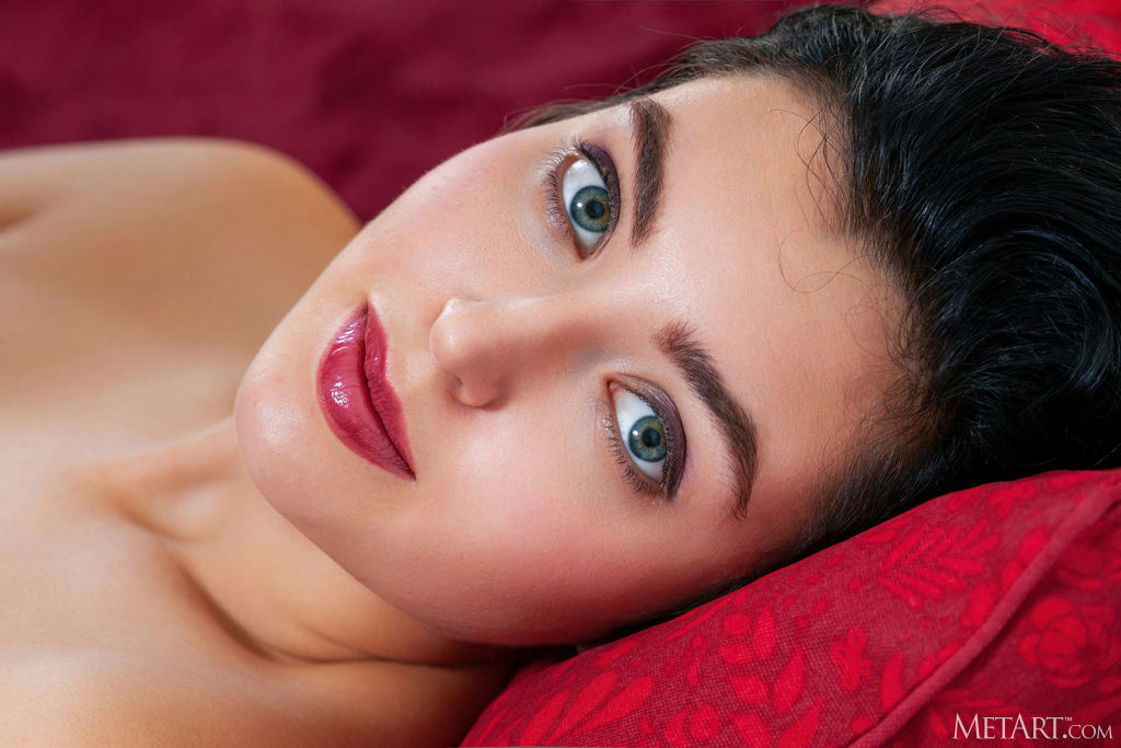 Chantal Voluptuous Sweetheart Slides The Straps Of Her Red Lace Bra