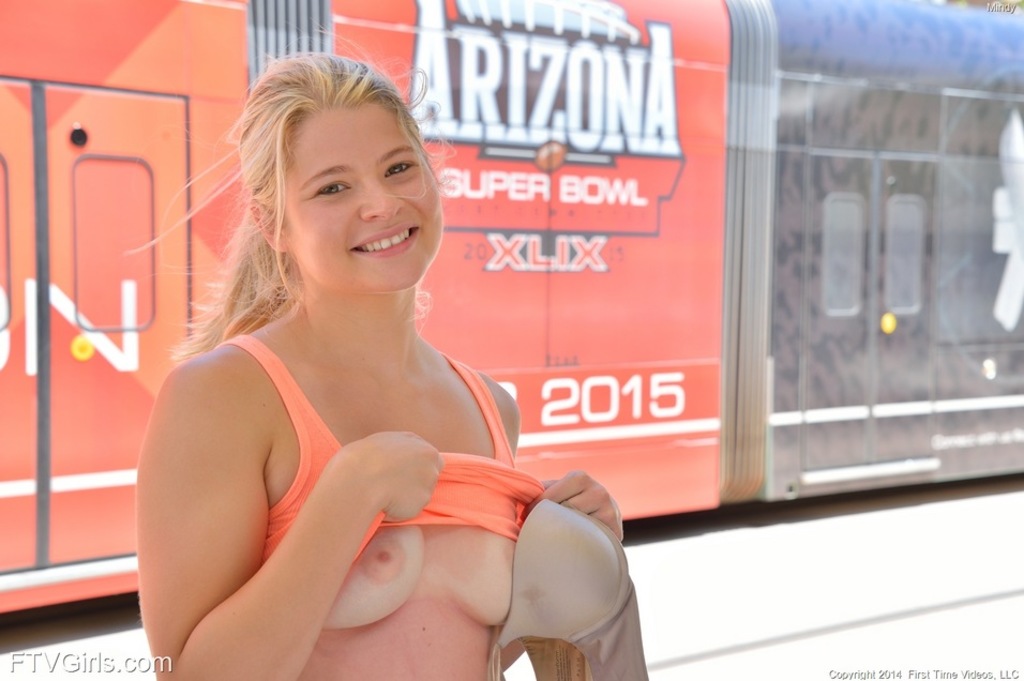 College Coed Mindy Flashes All Over Town