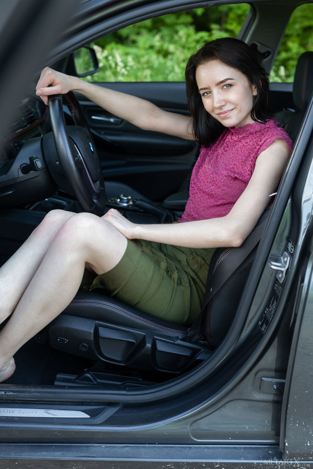 Cute Brunette Erna Strokes Her Stiff Nipples And Spreads Her Shaved Pussy Open Cover Photo