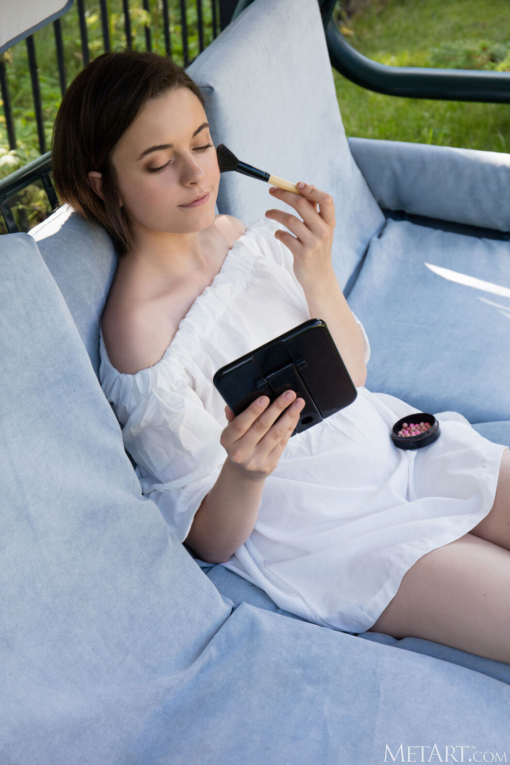 Cute Brunette Kertu Going Naked Outdoors Cover Photo