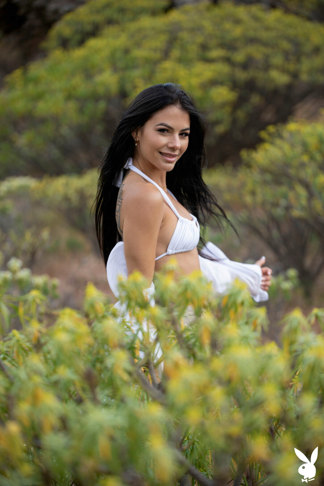 Estefania Pahe International Model Strips Naked Outdoors