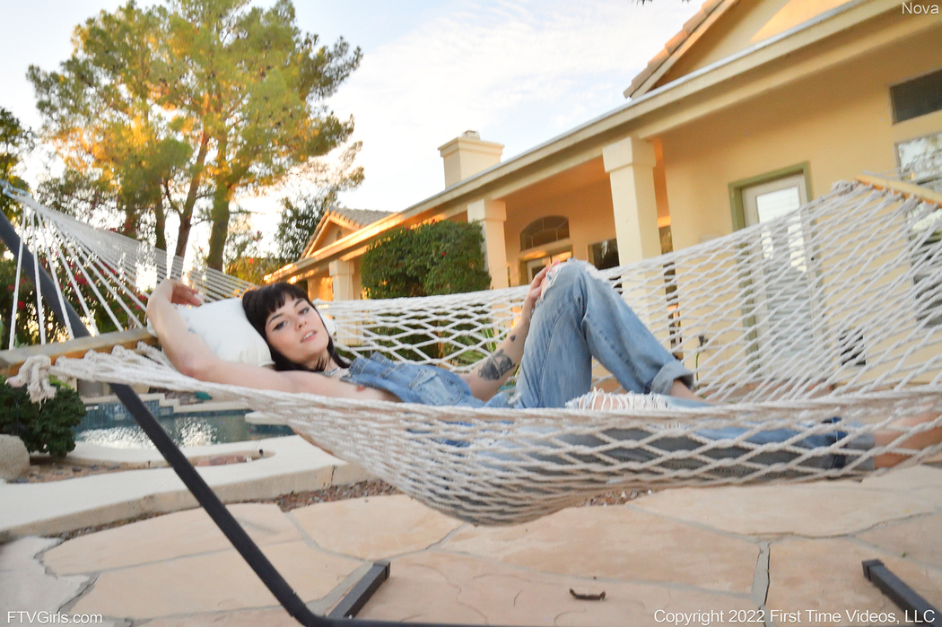 FTV Nova Strips And Pleasures Her Pink Pussy