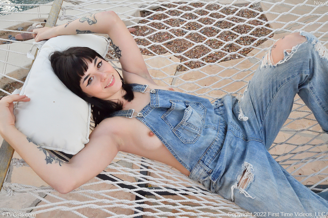 FTV Nova Strips And Pleasures Her Pink Pussy