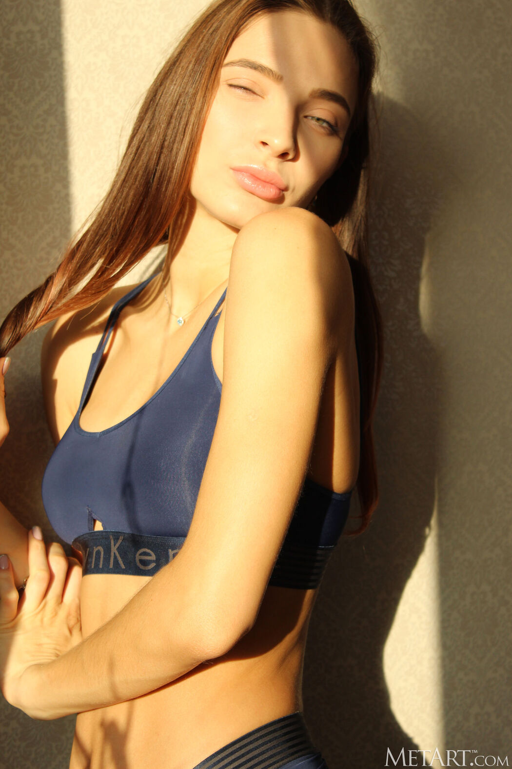 Green-eyed Beauty Brunette Santa