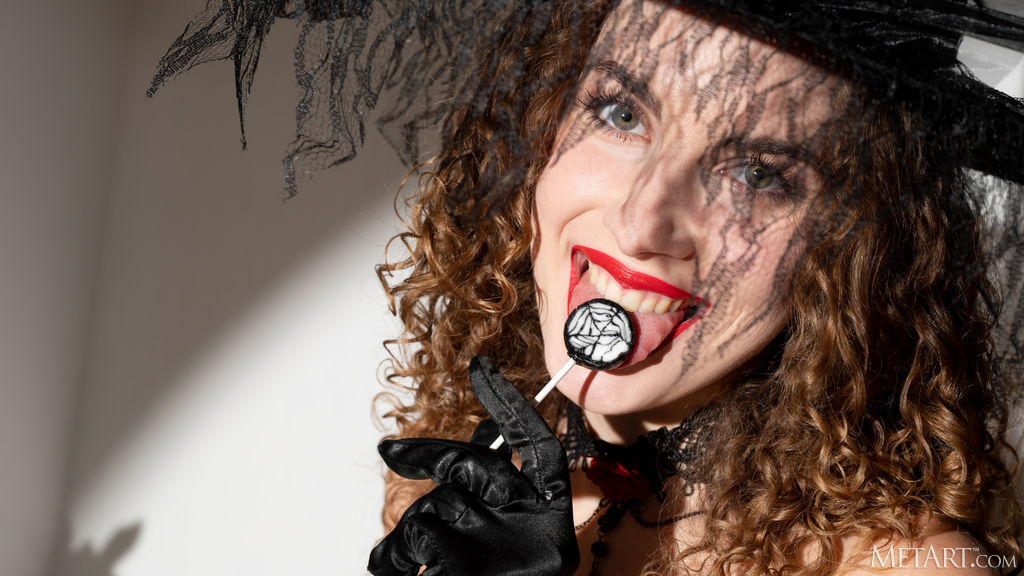 Guinevere Huney Flirty French Brunette Licks Her Candy