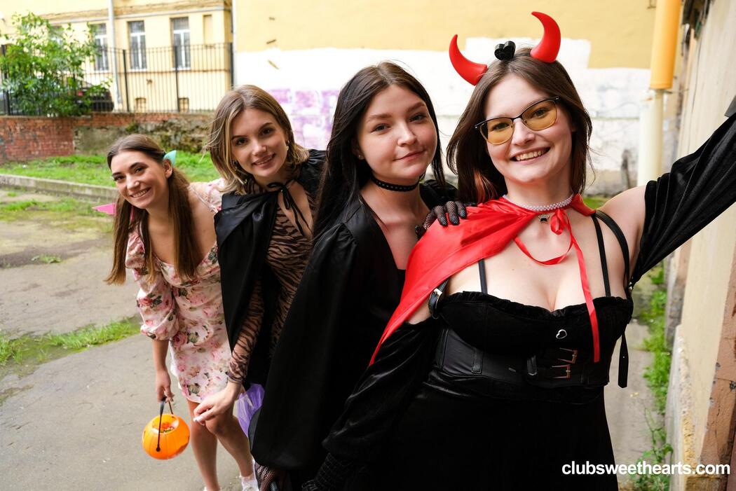 Halloween With Sexy Lesbian Teen Going Fun