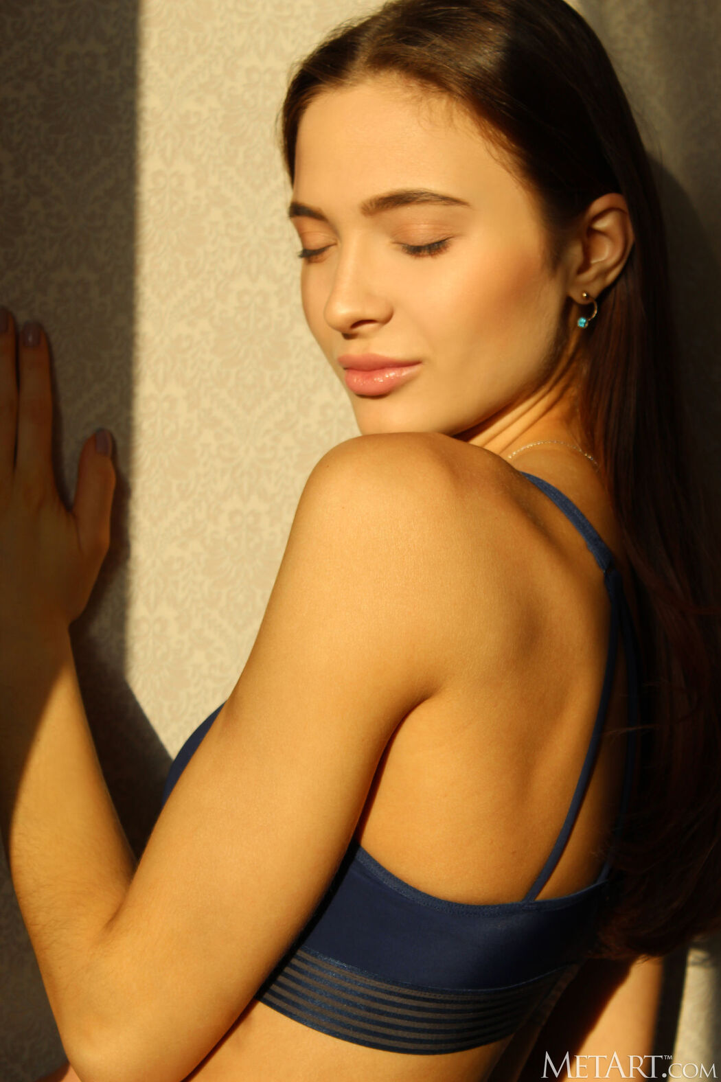 Green-eyed Beauty Brunette Santa