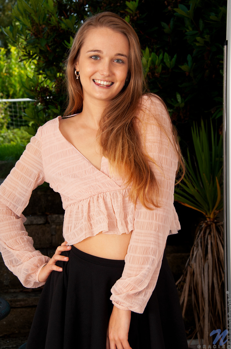 Gracie Gives Her Bald Pussy A Very Good Time