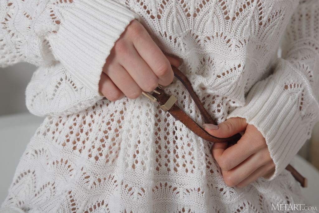 Kinsley Revealing The Moist Pink Folds Of Her Bare Pussy