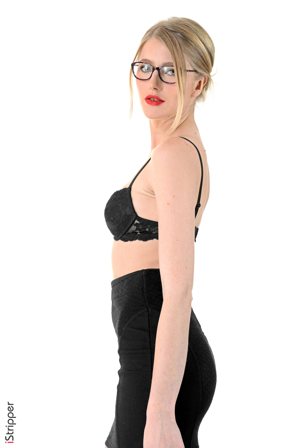 Mila I In Glasses And Black Lingerie