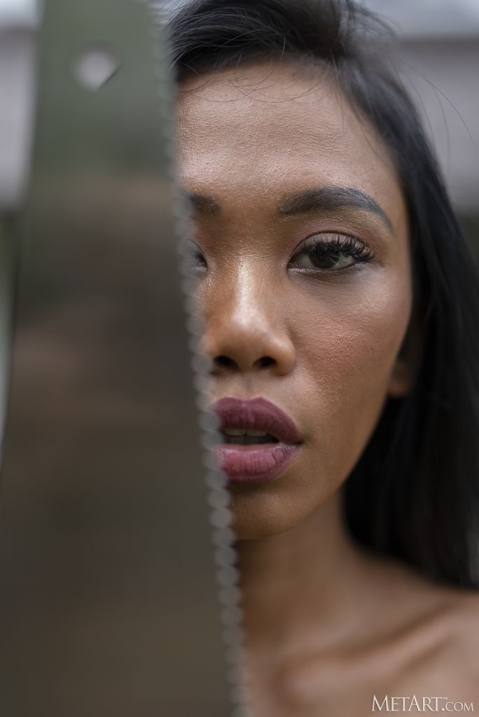 Seductive Indonesian Beauty Sheeiziss Naked Except For Her Heavy Work Boots