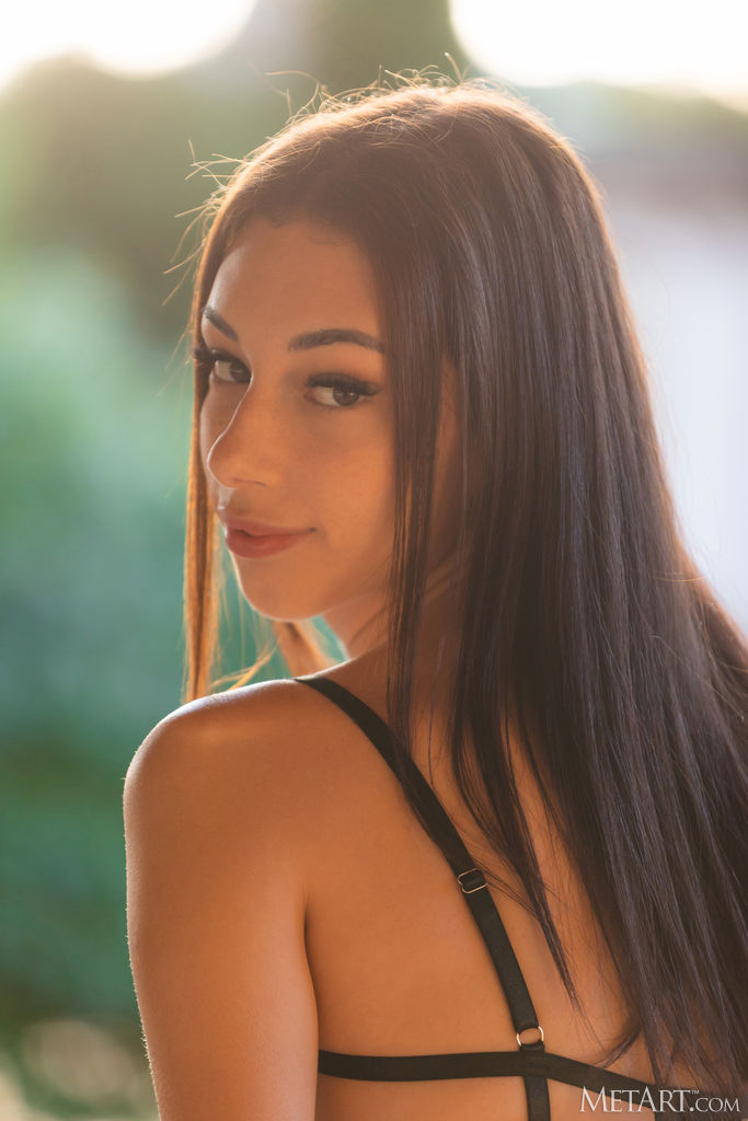Shania Vega In Delicate Black Lace Lingerie That Hugs Her Perky Breasts