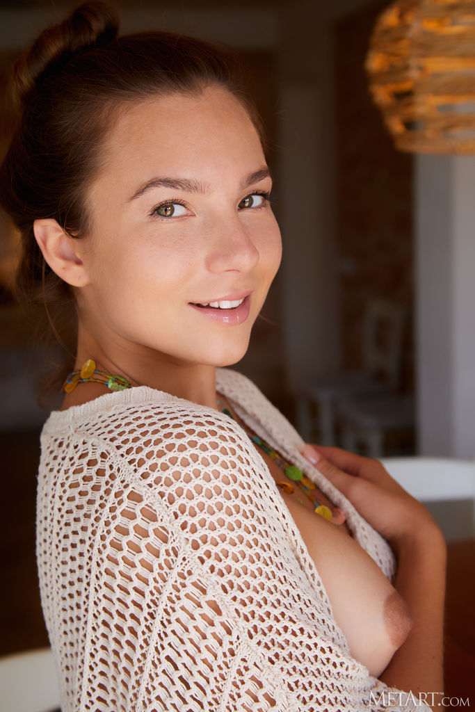 Stunning Brunette Belka Bends Over And Grabbing Her Luscious Ass Cheeks