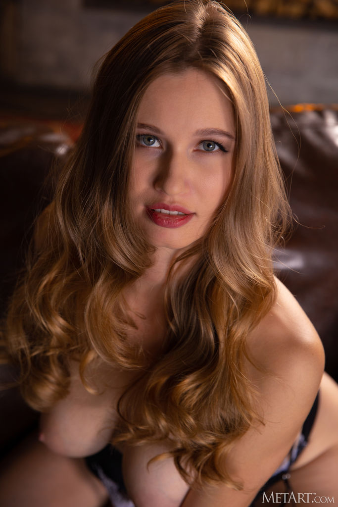 Stella Cardo Caressing Her Beautiful Big Breasts Amorously
