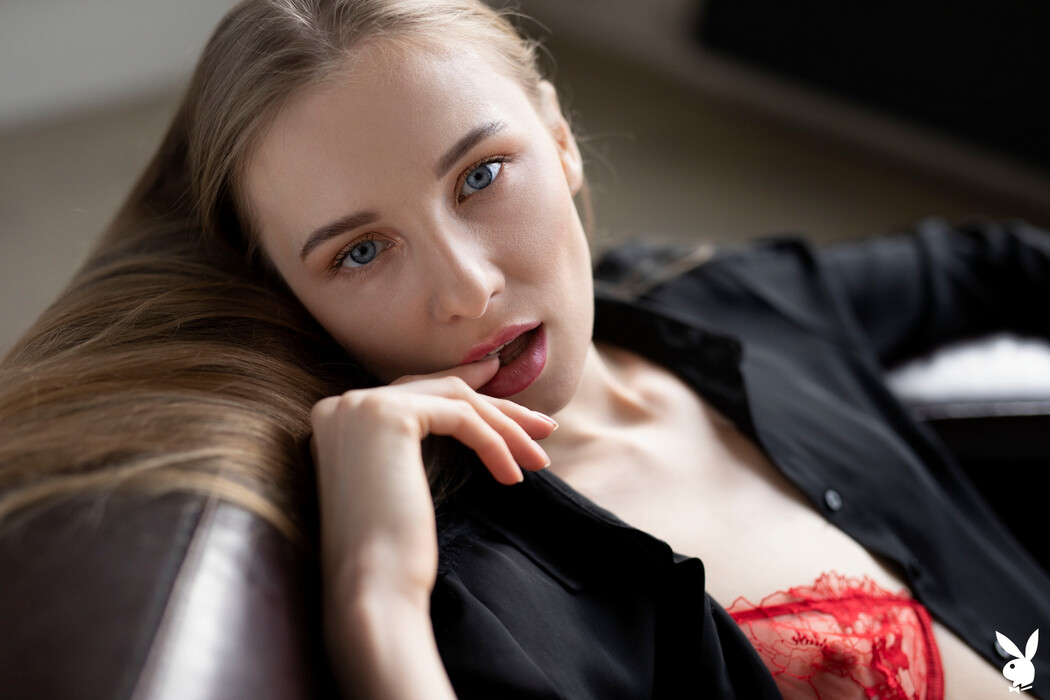 Stella Looks Very Hot And Strips Her Hot Red Lingerie