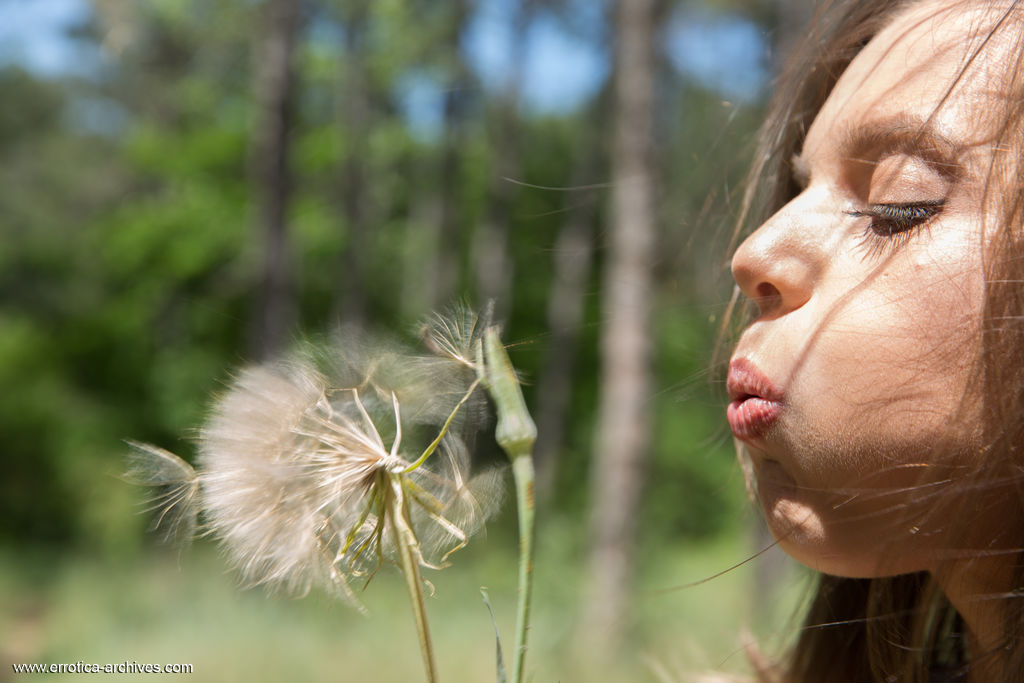 Teen Brunette Pola Strips Outdoors