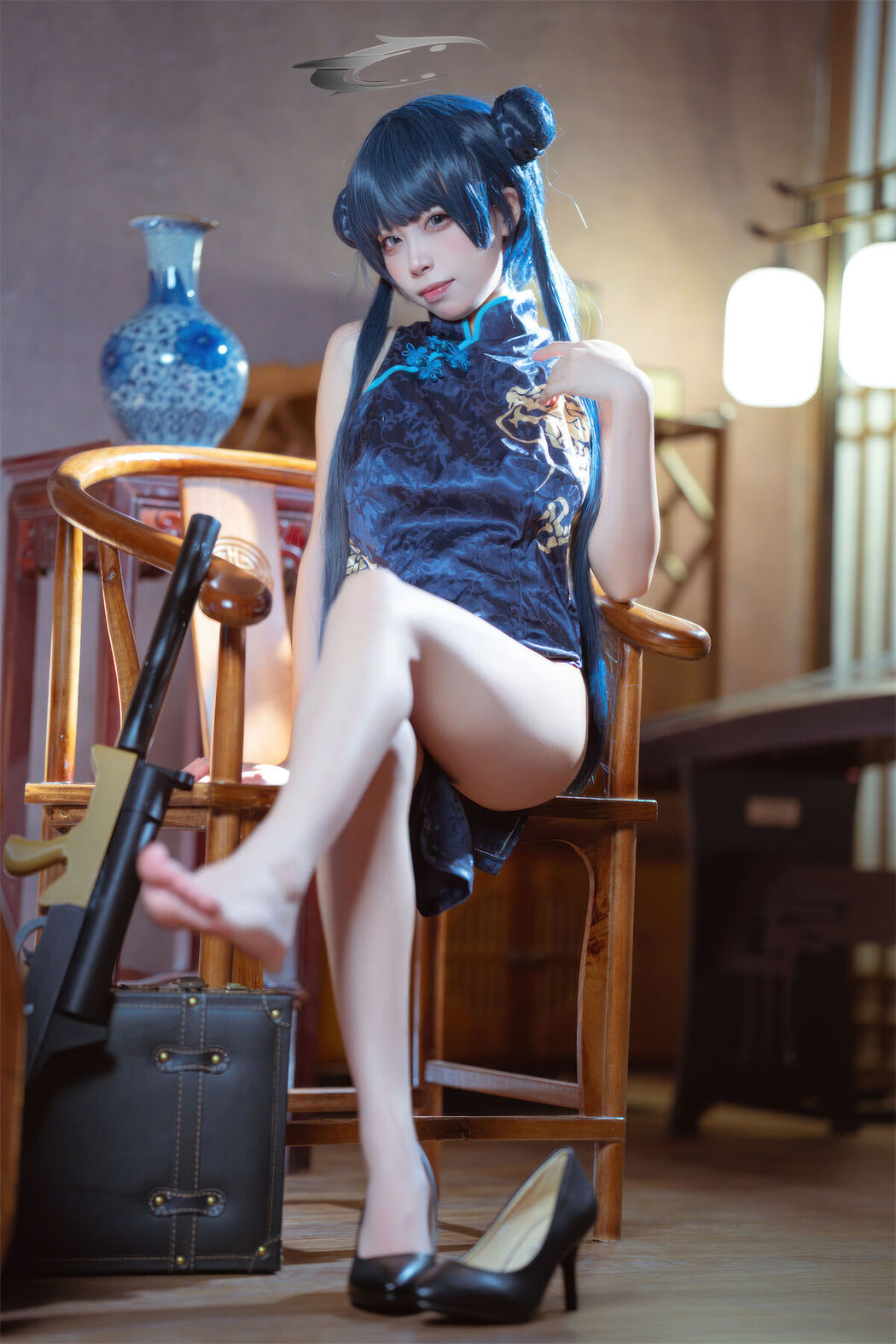 Coser@三無人型 &#8211; 蔚蓝档案 龙华妃咲 旗袍 (42P)