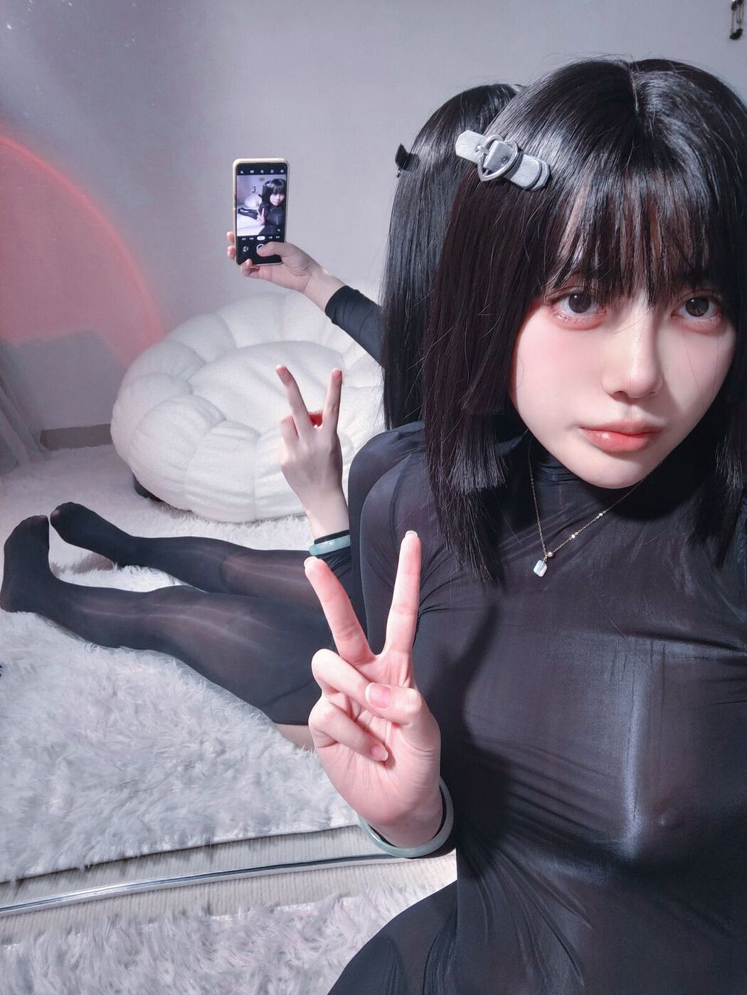 Coser@高桥千凛 – 油光连体黑丝 (55P – 5V)