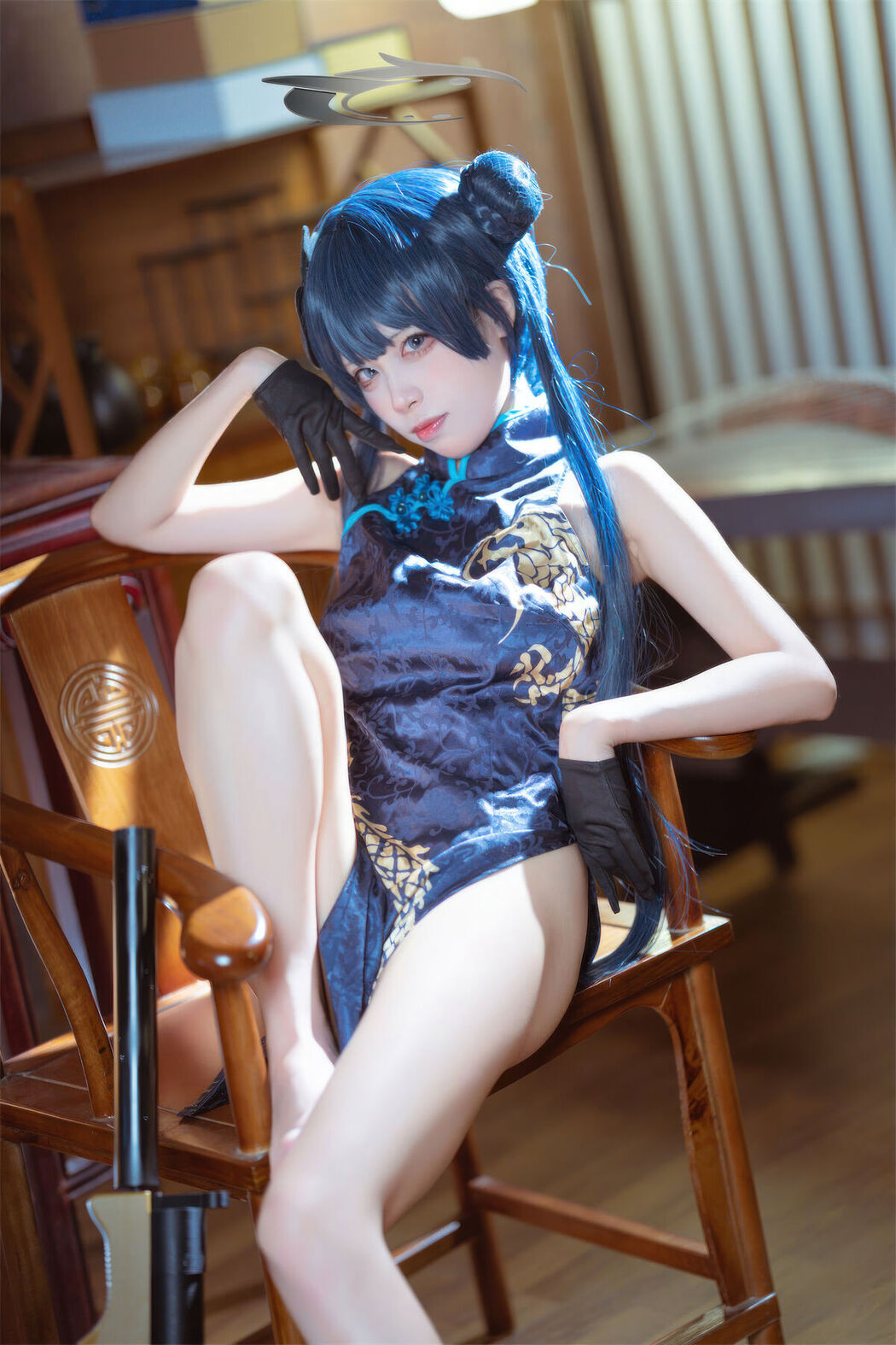 Coser@三無人型 &#8211; 蔚蓝档案 龙华妃咲 旗袍 (42P)