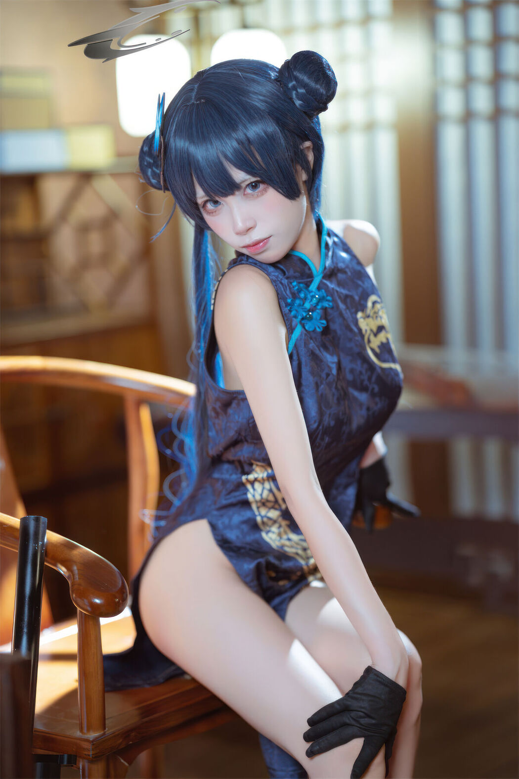 Coser@三無人型 &#8211; 蔚蓝档案 龙华妃咲 旗袍 (42P)